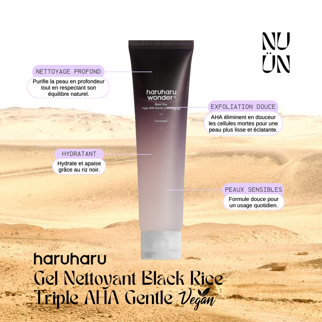 Haruharu WONDER Gel nettoyant doux triple AHA au riz noir